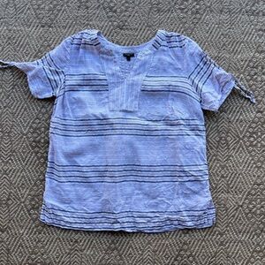 Talbots Tan and Gray Blouse Lightweight Relaxed Fit‎